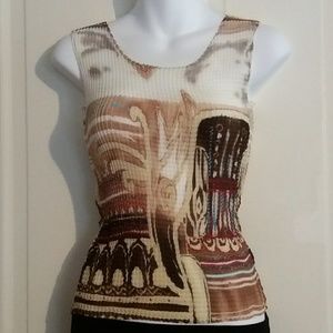 Dressbarn Earth Tones Crinkle Shirt